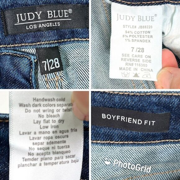 Judy Blue High-Rise Distressed Jeans Size 28/7 Boyfriend Fit Redland - Picture 5 of 12